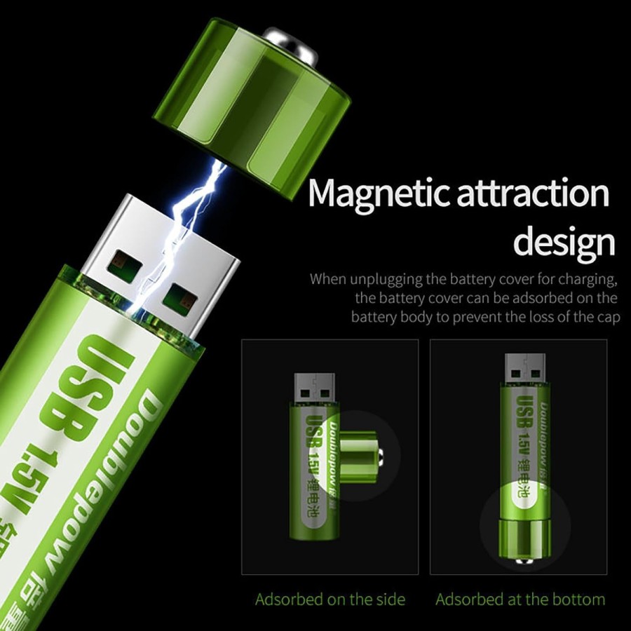 AA USB Rechargeable Battery 1.5V 1800mAh (Single pcs)