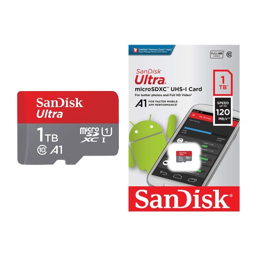 SanDisk Ultra UHS I 1TB MicroSD Card for Action Cameras / Smartphones, 150MB/s R