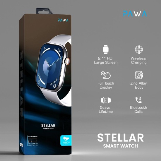 Pawa Stellar Smart Watch With Double-Tap Function - Silver