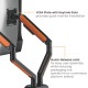 Sades Apep SA-MS02 RGB Dual Monitor Mount Arm (Max Screen size 32"/9KG Per ARM) - Orange