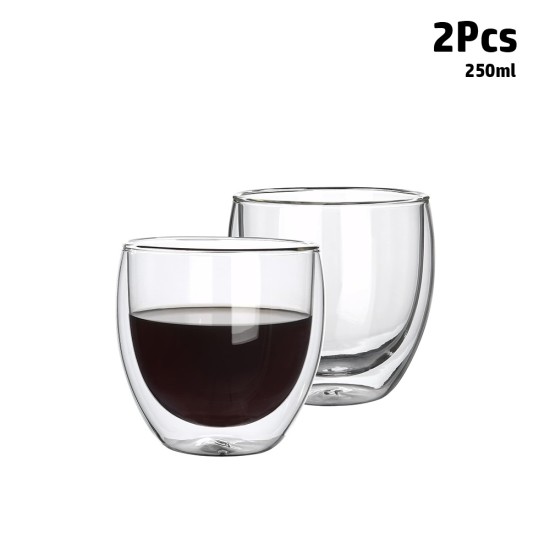 Noof & Hanoof Double wall Glass Cup 250ml - 2PCS