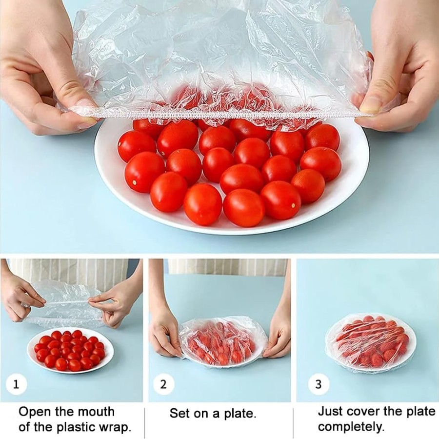 200pcs Disposable Food Cover Plastic Wrap