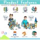 209Pcs Magna tiles pipeline Kids Toy Set Magnetic 3D Building Blocks 209Pcs Magna tiles pipeline Kids Toy Set Magnetic 3D Building Blocks
