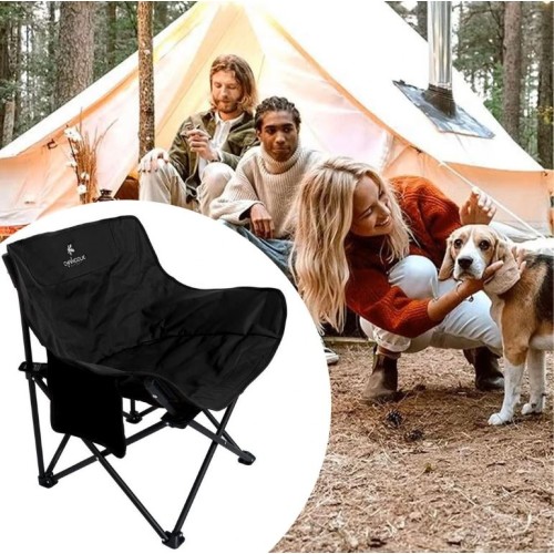 CHANODUG Folding Compact Camping Chair - Black