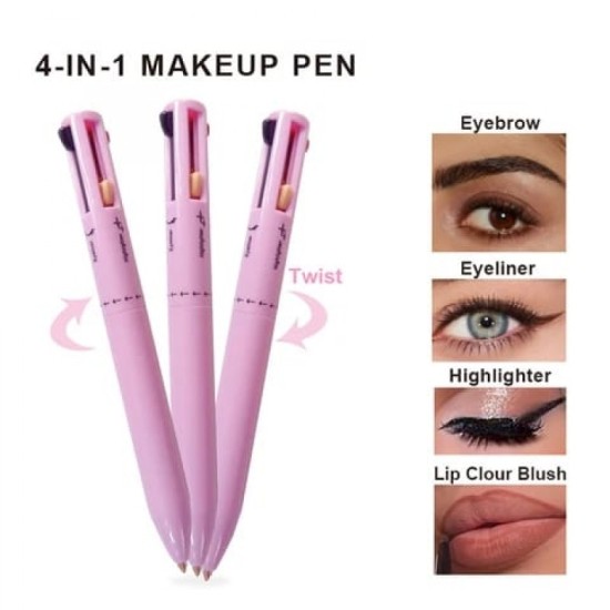 4 In 1 Eyeliner Eyebrow Pencil Contour Pen Long Lasting Waterproof