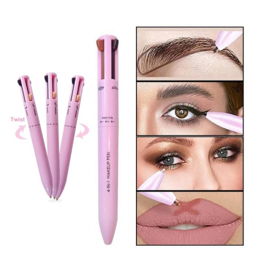 4 In 1 Eyeliner Eyebrow Pencil Contour Pen Long Lasting Waterproof