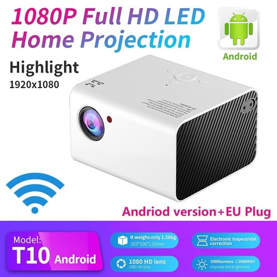 T10 Android Projector LED Full HD 1080P Home Theater Projector