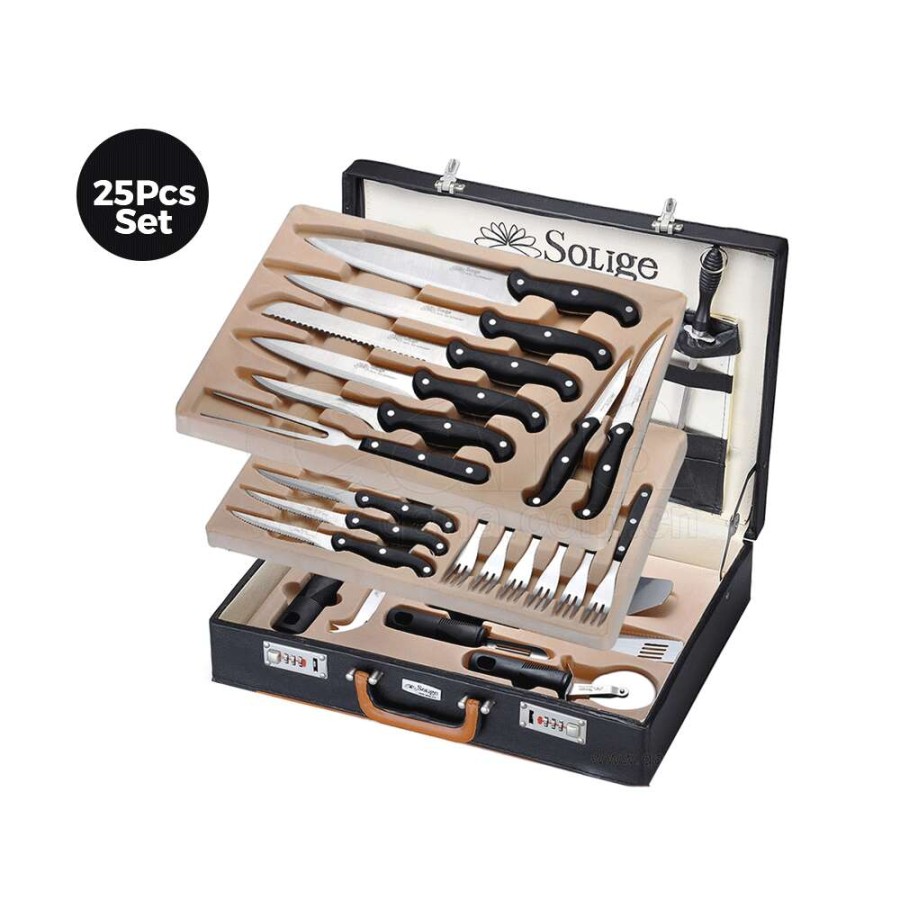 Solige Knife Set with Case 25 Pieces