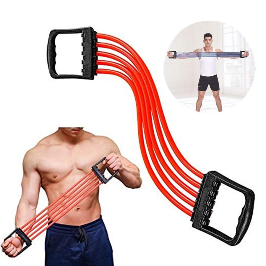  Multi-Function 5 Rubber Resistance Tubes Muscle Pulling Exerciser Gym Equipment