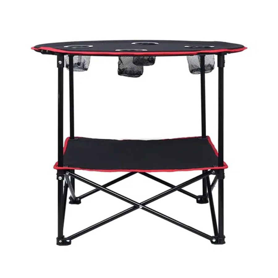 Canvas Folding Camping Table for Trips with 4 Cup Holders