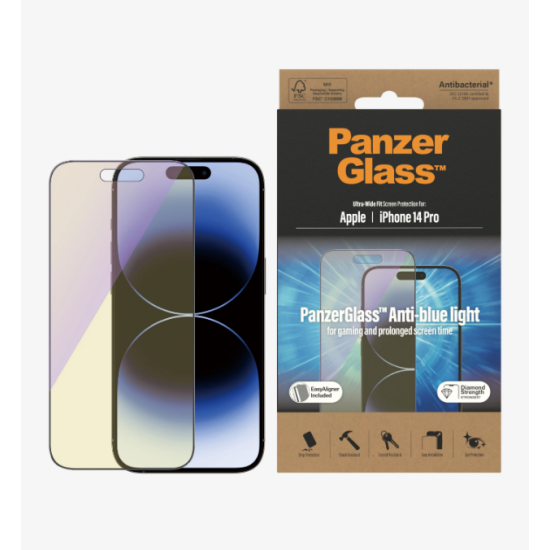 PanzerGlass For iPhone 14 Pro UWF Glass Screen With Applicator - Anti-blue light
