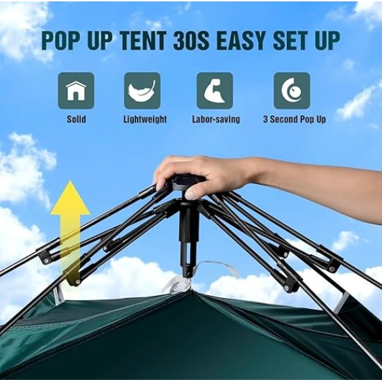 Automatic waterproof dome tent for 3 people	