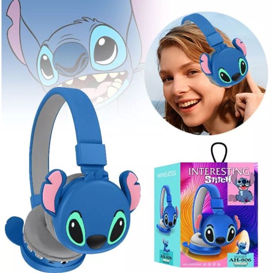 Wireless Headphones Head Sets Lilo & Stitch Kids Soft Ear Pads Headset Best Gift