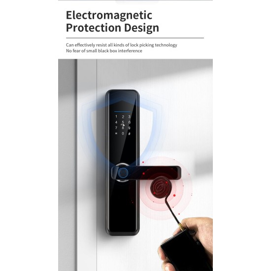 Smart Keyless Entry Lock  Fingerprint, Pass code, key card, Mobile App (Wifi & Bluetooth)