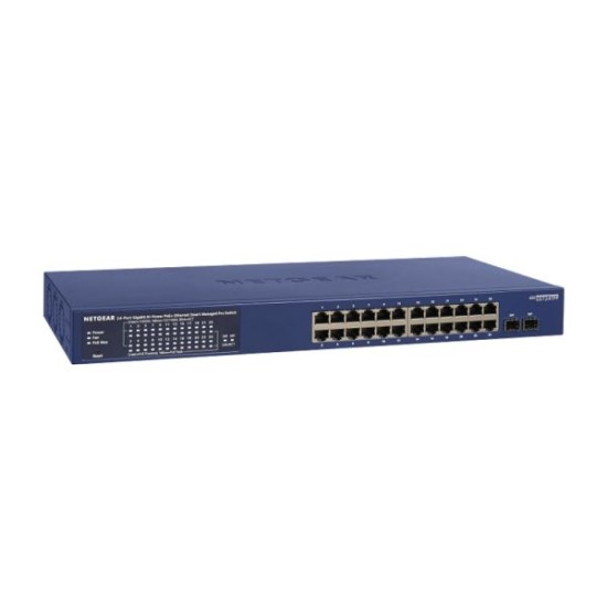 Netgear 24-Port Gigabit Ethernet PoE+ Smart Switch Optional Remote / Cloud Management - Blue