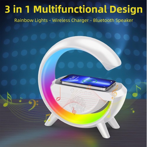 3 in 1 RGB GOOGLE Atmosphere BT Music Wirelesa Charging Lamp BT2301