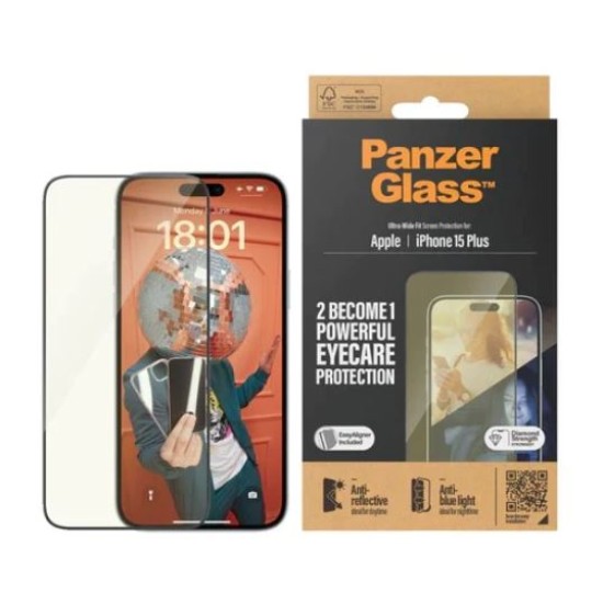 PanzerGlass iPhone 15 Plus  (6.7") - UWF Anti-Reflective & Bluelight