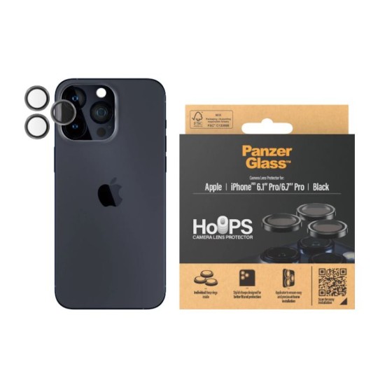 PanzerGlass iPhone 15 Pro (6.1") & 15 Pro Max (6.7") Camera Hoop