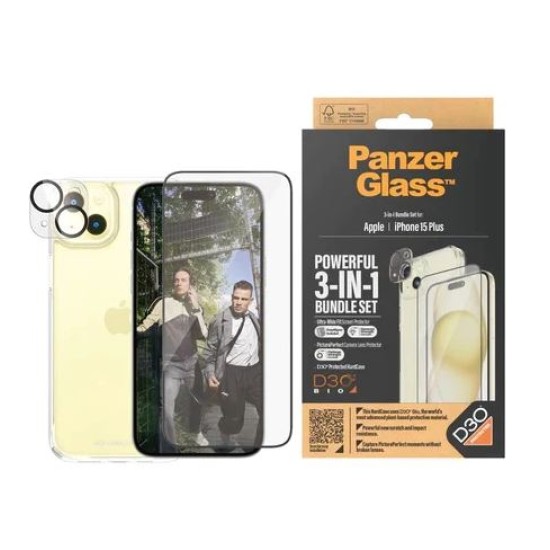 PanzerGlass 3 in 1 iPhone 15 Plus (6.7") 360 Bundle With D30