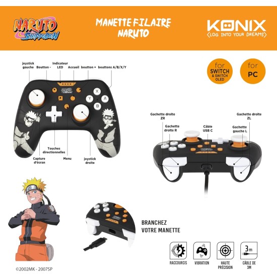 Konix Naruto Switch/PC Pad - Black