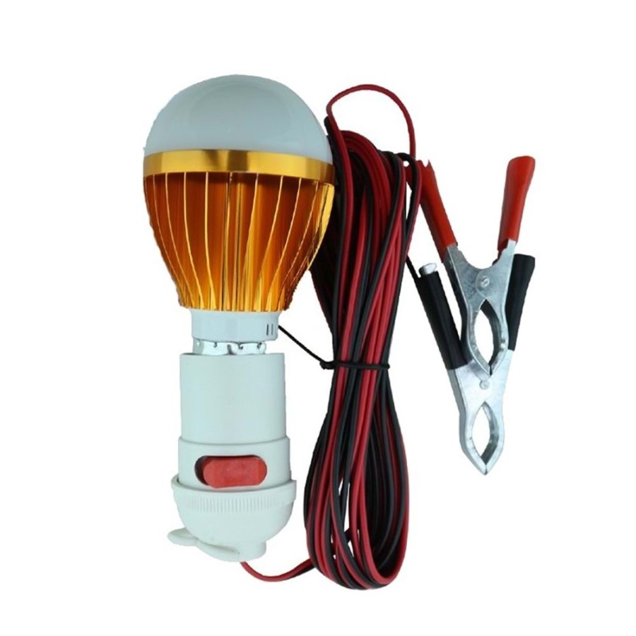 12V LED Bulb with Battery Clip and Switch - 5m Cable