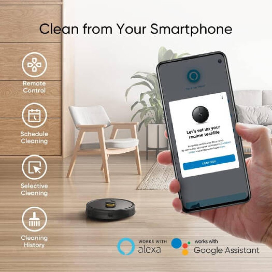 Realme 2 in 1Techlife Robot Vacuum Cleaner 3000Pa Suction