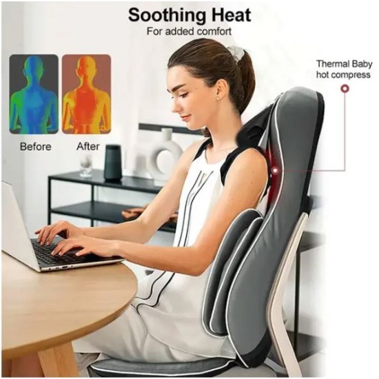 Porodo Lifestyle Neck And Back Seat Massager Heat Therapy & Multiple Massage Mode