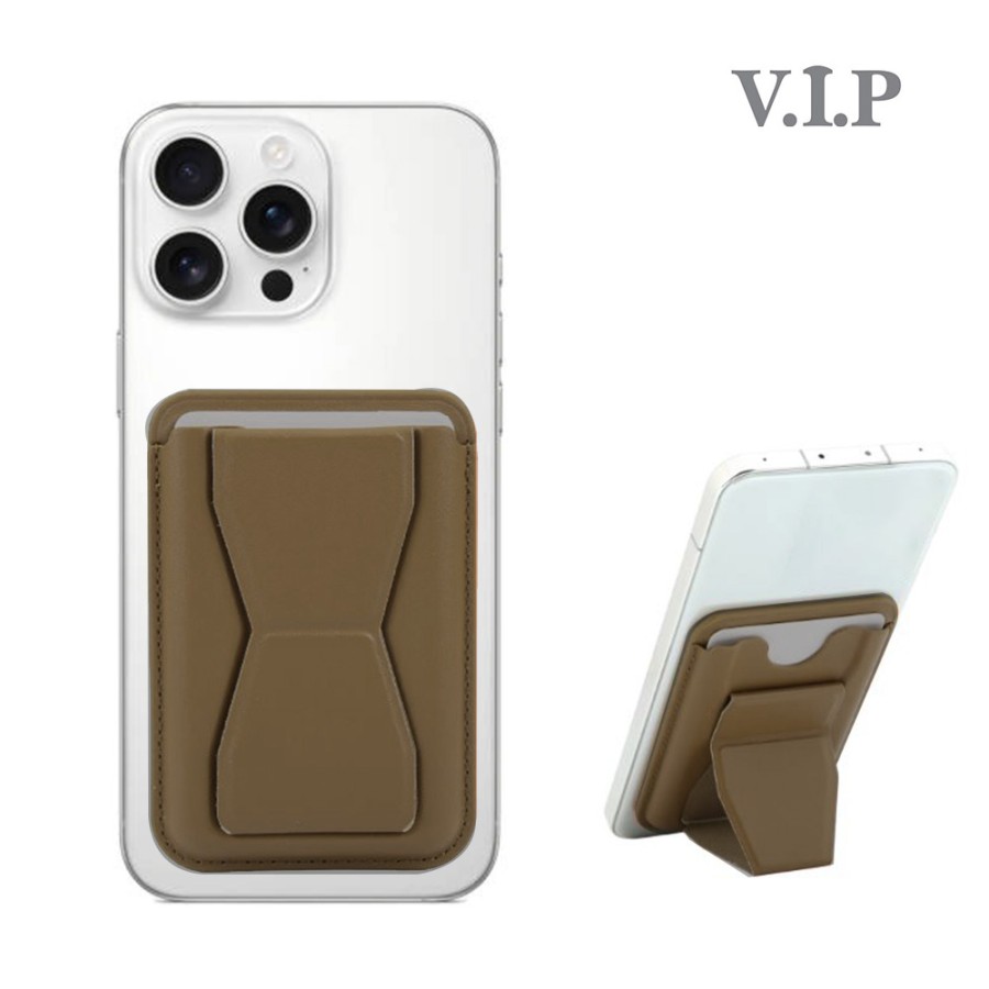 VIP MagSafe Wallet for iPhone Series, Strong Magnetic Phone Card Holder - Dark Brown