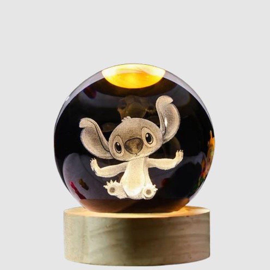 3D Stitch Glass Ball Night Lamp - Model A