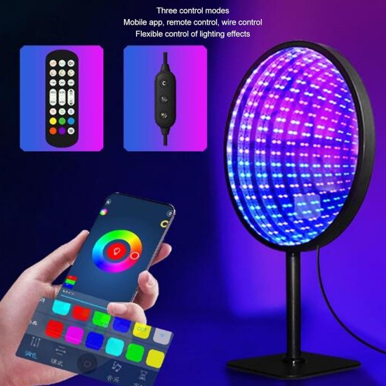 3D Infinity Mirror Night Light, 1000+ Lighting Modes with APP Remote Control