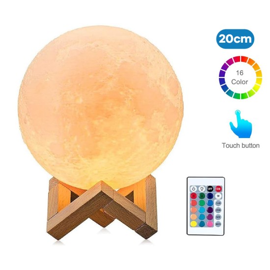 3D Moon lamp light RGB 20cm