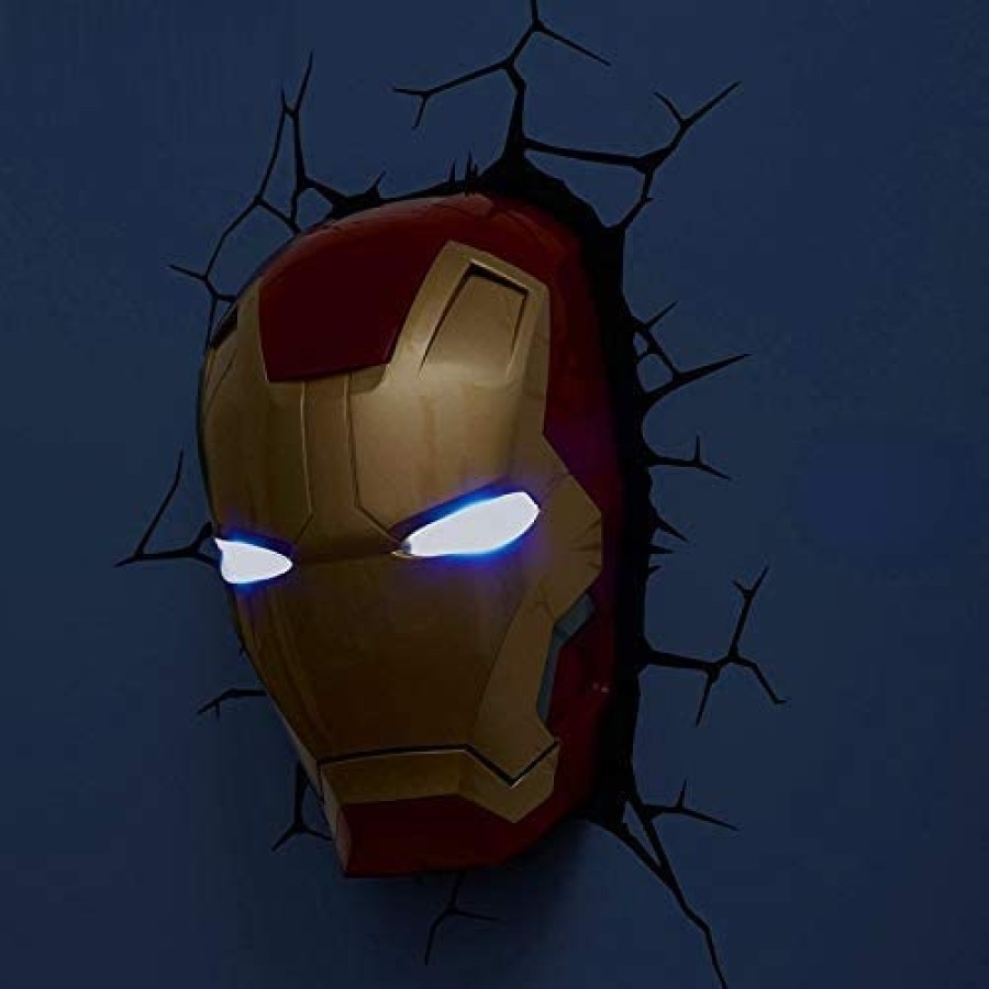 3D Decor Marvel Iron Man Face Mask Wall Light