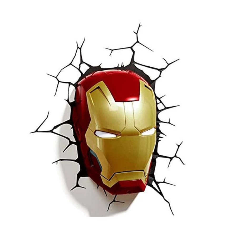 3D Decor Marvel Iron Man Face Mask Wall Light