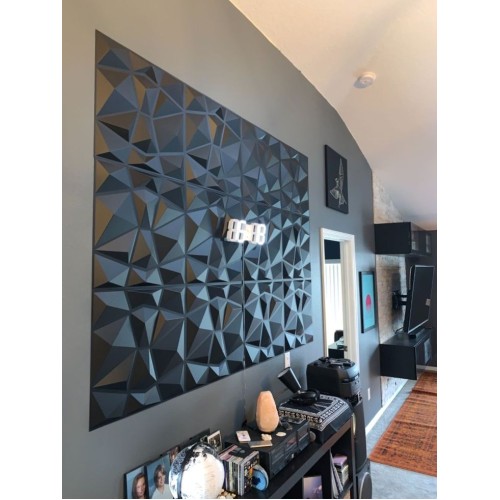 3D Decorative Wall Panel (50x50cm) 1 Panel - Black