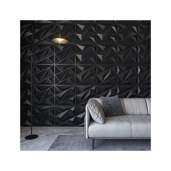 3D Decorative Wall Panel (50x50cm) 1 Panel - Black