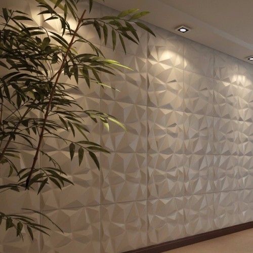 3D Decorative Wall Panel (50x50cm) 1 Panel - White