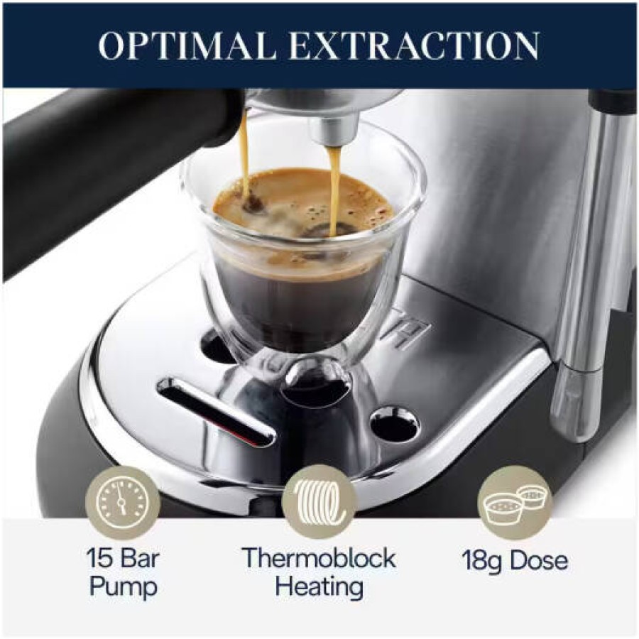 Delonghi Coffee Machine Dedica Style Manual Espresso Makers , Silver - EC685-M Delonghi Coffee Machine Dedica Style Manual Espresso Makers , Silver - EC685-M
