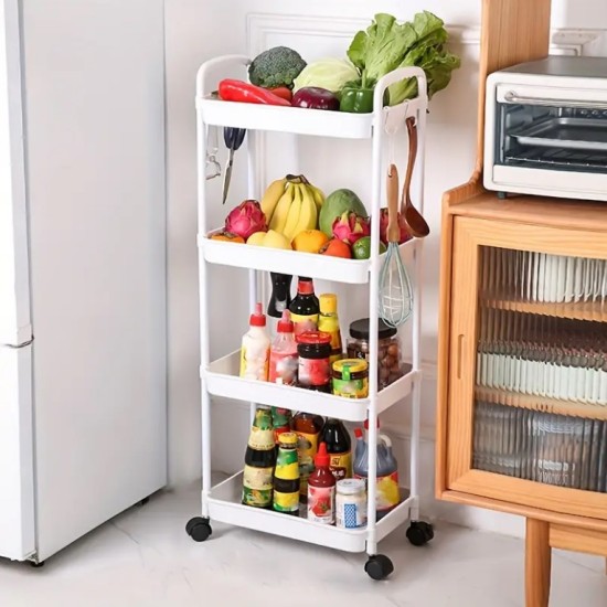 Multifunctional Mobile Storage Cart With Wheels
