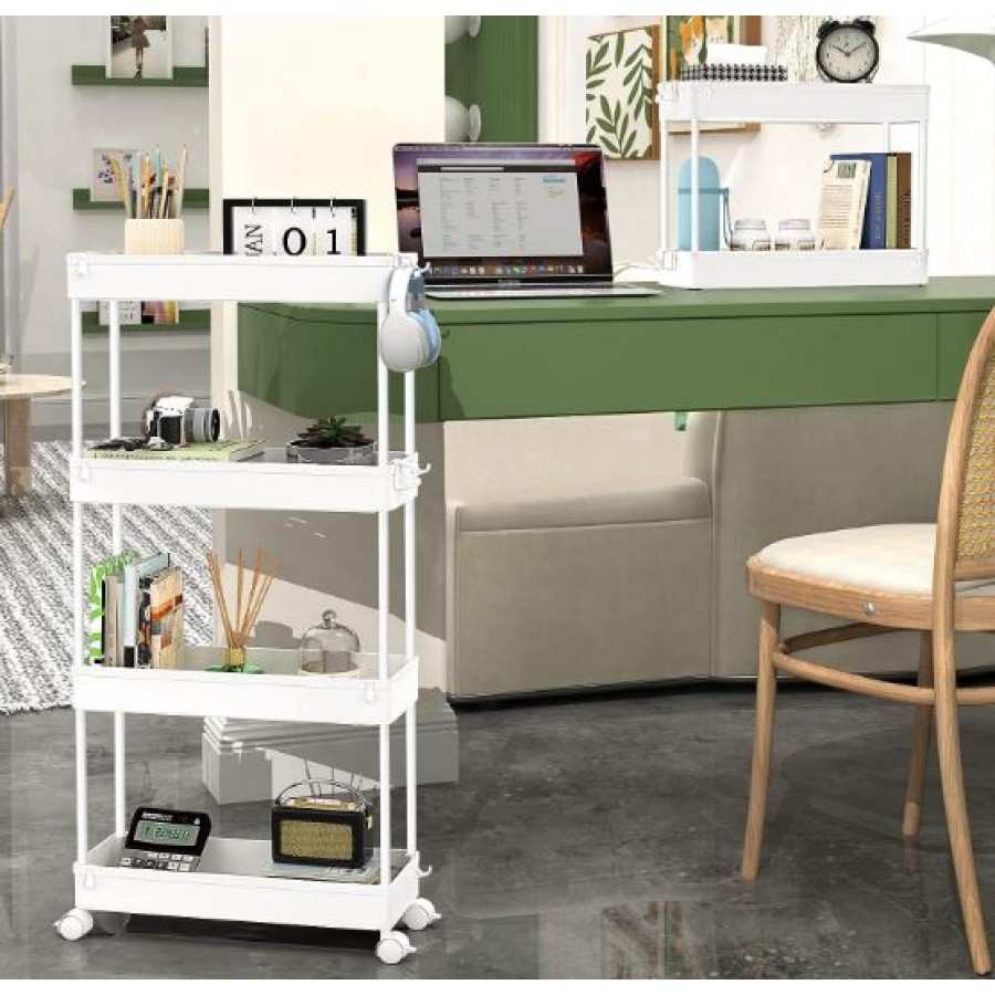 4 Tier Slim Rolling Storage Cart