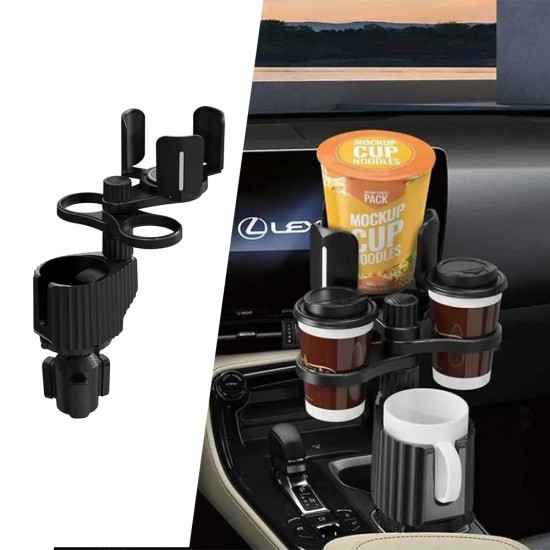  Car Cup Holder Tray with 3 Cup Bases