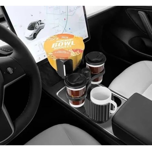  Car Cup Holder Tray with 3 Cup Bases