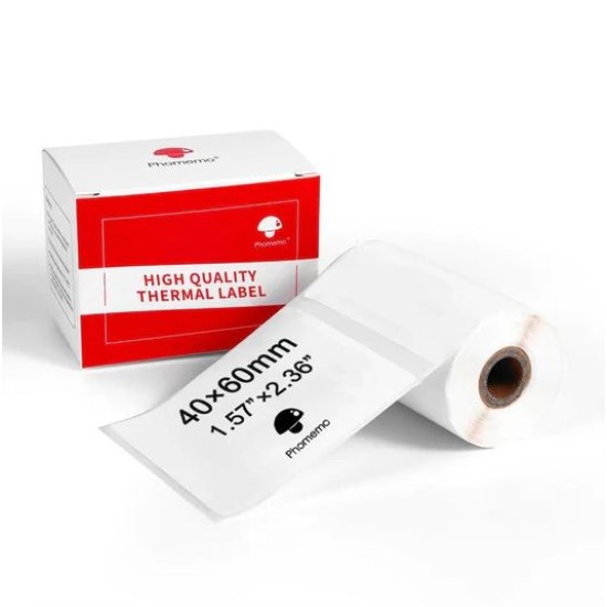 Phomemo Printer Labels 40x60mm/130Pcs - White