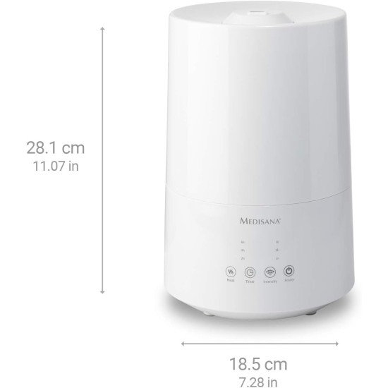 Medisana  Air Humidifier with Pre-Heating, 3.5 Liter Capacity, White