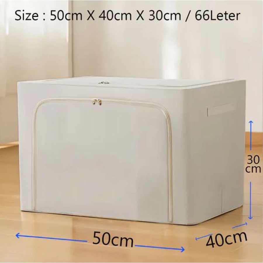 Foldable Zipper Clothes Storage Boxes (66L)