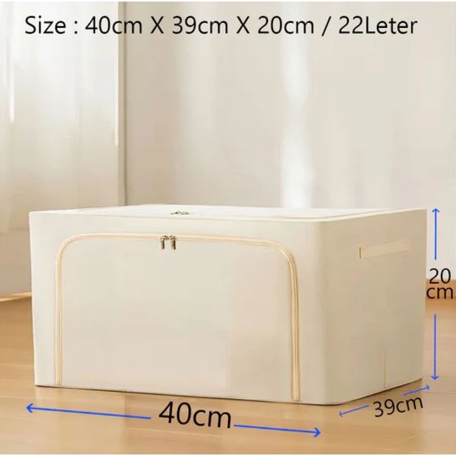 Foldable Zipper Clothes Storage Boxes (22L)