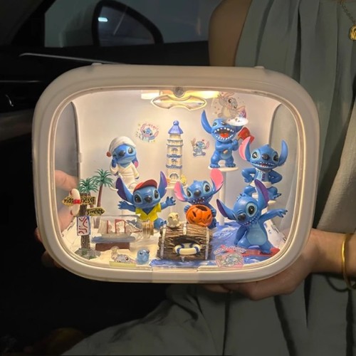 Stitch Decorative 6 Figures Display with Light Box