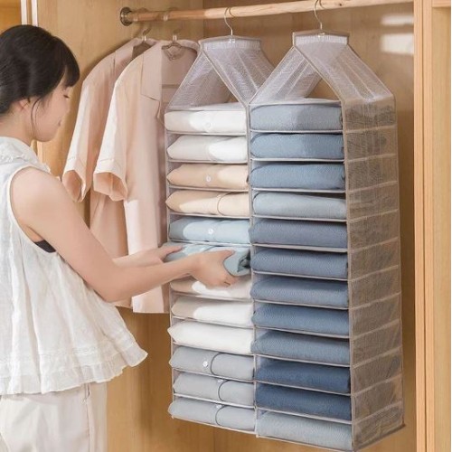 Clear Wardrobe Storage Racks with Hooks