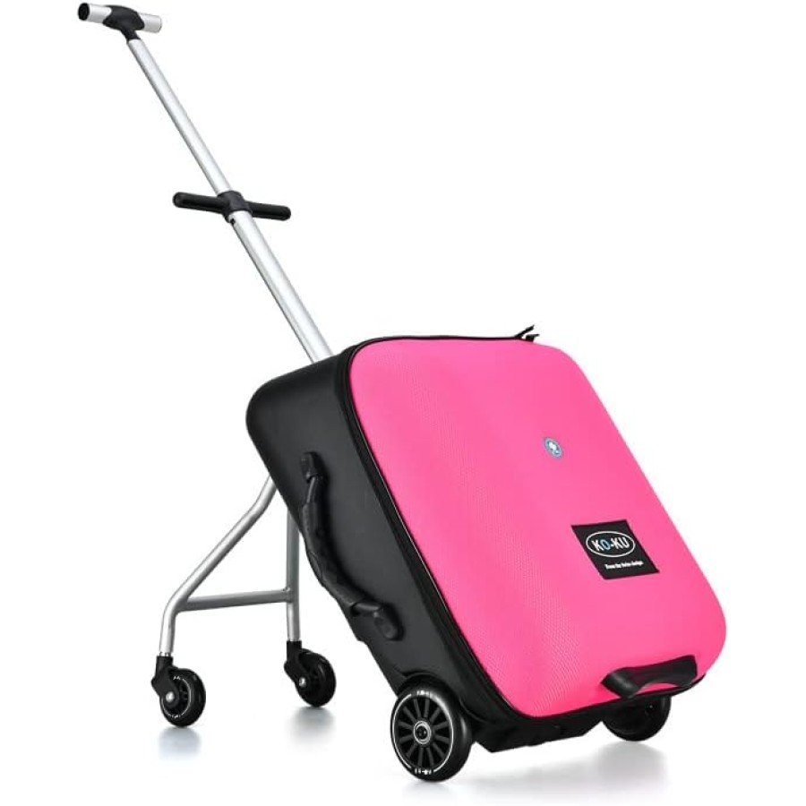 2-in-1 Children Ride-On Suitcase Luggage Travel Bag - Pink