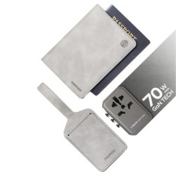 Momax Bundle Set (travel adapater 70W Gan tech + Passport cover + Name tag) VPD0125 Momax Bundle Set (travel adapater 70W Gan tech + Passport cover + Name tag) VPD0125