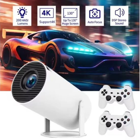 4K Game Projector Classic Retro Video Game Console 64GB 10000 Games LCD Potable Projector (X10 Plus)